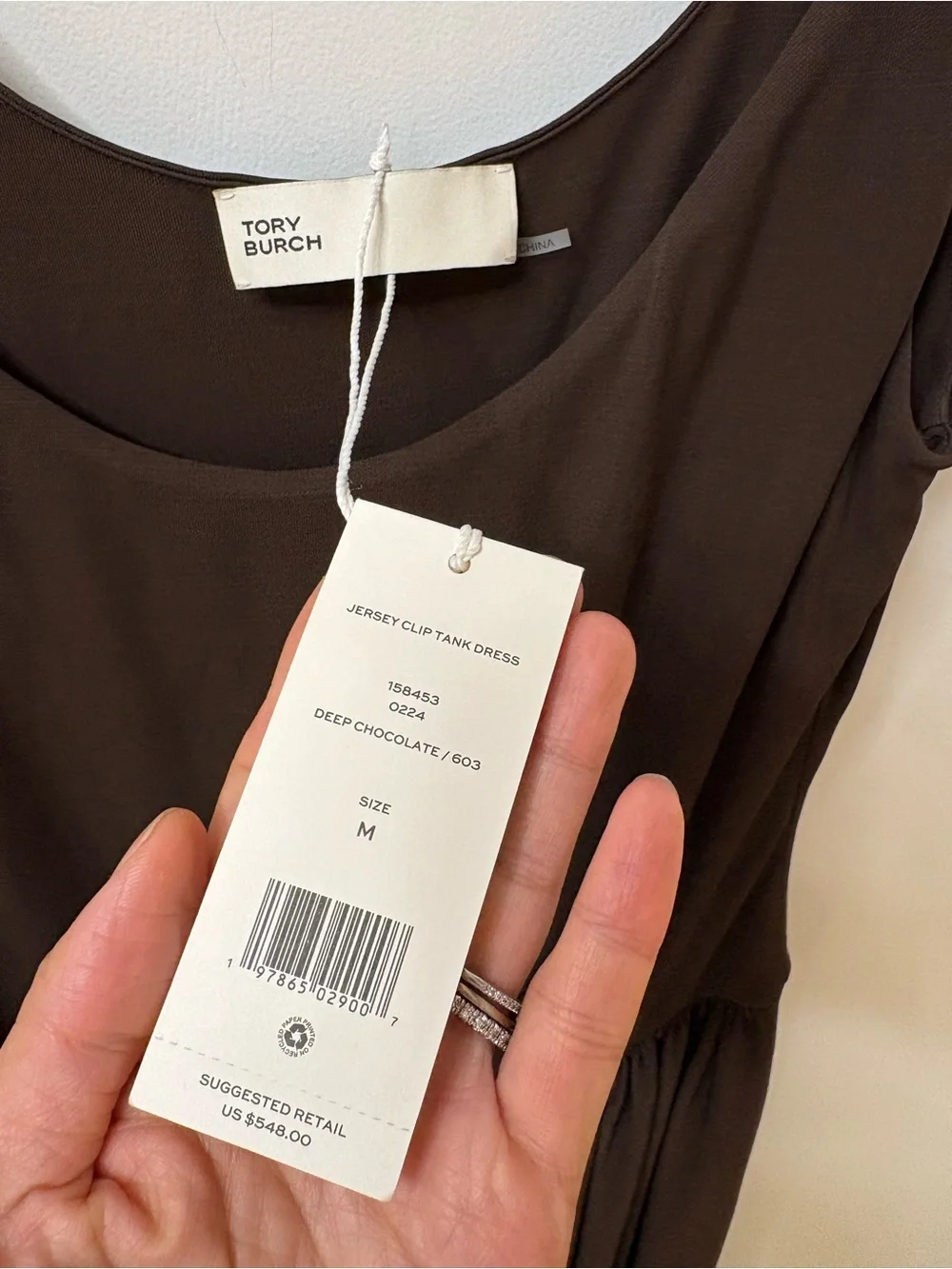 New Tory Burch Jersey Clip Tank Dress